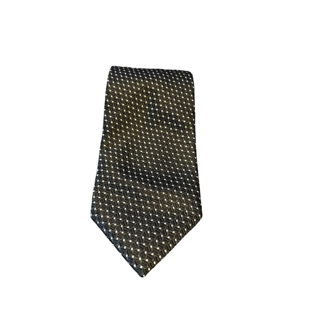 Canali Black‎ Jacquard Textured 100% Silk Men’s Tie New